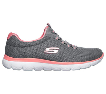 Skechers womens Summits Sneaker, Grey/Pink, 8 US