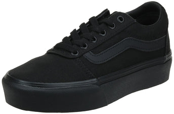 Vans Women's Ward Platform Sneaker, Canvas Black Black, 7.5