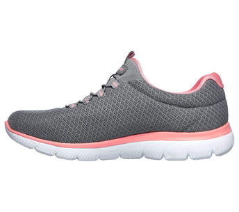 Skechers womens Summits Sneaker, Grey/Pink, 8 US