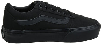 Vans Women's Ward Platform Sneaker, Canvas Black Black, 7.5