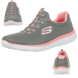 Skechers womens Summits Sneaker, Grey/Pink, 8 US