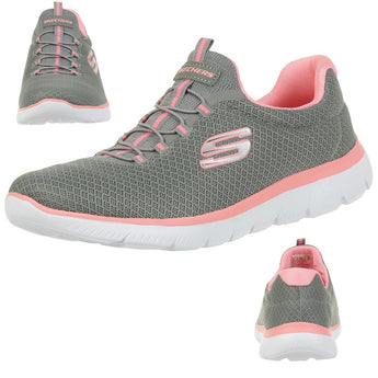 Skechers womens Summits Sneaker, Grey/Pink, 8 US