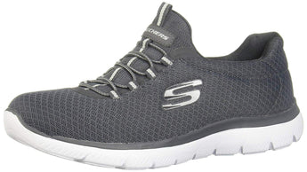 Skechers Summits Womens Slip On Bungee Sneakers Charcoal 7.5