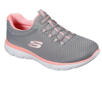 Skechers womens Summits Sneaker, Grey/Pink, 8 US