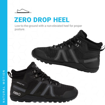 Xero Shoes Xcursion Fusion Men's Hiking Boots ? As seen on Shark Tank, Zero Drop, Lightweight, Wide Toe Box, Waterproof Hiking Boots for Men ? Black Titanium, Size 12.5