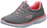 Skechers womens Summits Sneaker, Grey/Pink, 8.5 US