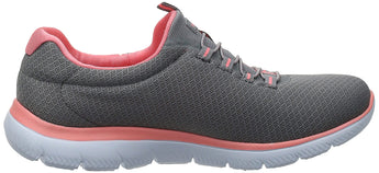 Skechers womens Summits Sneaker, Grey/Pink, 8.5 US