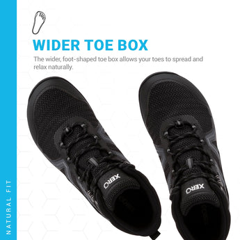 Xero Shoes Xcursion Fusion Men's Hiking Boots ? As seen on Shark Tank, Zero Drop, Lightweight, Wide Toe Box, Waterproof Hiking Boots for Men ? Black Titanium, Size 12.5