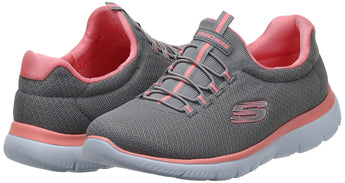 Skechers womens Summits Sneaker, Grey/Pink, 8.5 US