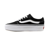 Vans Women's Ward Platform Low-Top Sneakers, Black ((Canvas) Black/White 187), 7.5