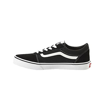 Vans Kids Ward Low-Top Sneakers, Black Suede Canvas Black White Iju, 2 US Unisex Toddler