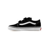 Vans Kids Old Skool V Skate Shoe Black/True White, 2 Little Kid
