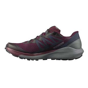 Salomon Sense Ride 4 Trail Running Shoes for Women, Wine Tasting/Quiet Shade/Ebony, 6.5