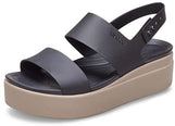Crocs Women's Brooklyn Low Wedges, Platform Sandals, Black/Mushroom, Numeric_8