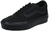 Vans Women's WM Ward Platform Sneaker, Canvas Black Black, 10