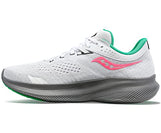 Saucony Women's Ride 16 Sneaker, White/Gravel, 9.5