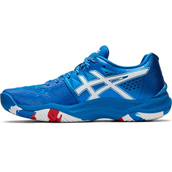 ASICS Women's Sky Elite FlyteFoam LE Volleyball Shoes, 6, Electric Blue/White