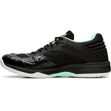 ASICS Women's Netburner Ballistic FlyteFoam Volleyball Shoes, 6, Black/Pure Silver
