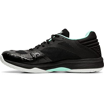 ASICS Women's Netburner Ballistic FlyteFoam Volleyball Shoes, 6, Black/Pure Silver