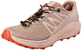 Salomon Sense Ride 4 Running Shoes for Women Trail, Sirocco/Peachy Keen/Red Orange, 6
