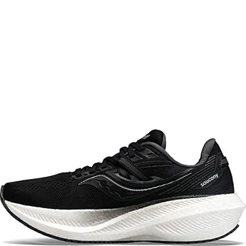 Saucony Women's Triumph 20 Running Shoe, Black/White, 10