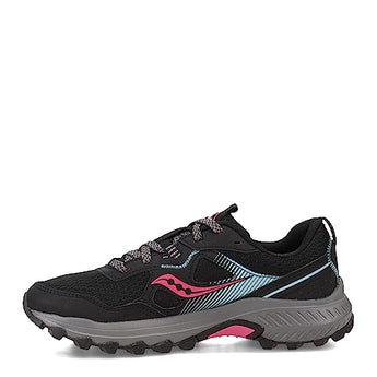 Saucony womens Excursion Tr16 Trail Running Shoe, Black/Fuchsia, 8.5 US