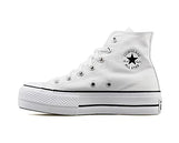 Converse Women's Chuck Taylor All Star Lift High Top Sneakers, White/Black/White, 6.5 Medium US
