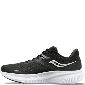 Saucony Women's Ride 16 Sneaker, Black/White, 6