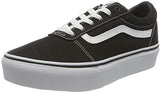 Vans Women's Low-Top Trainers Sneaker, Canvas Black White, US:9