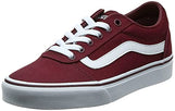 Vans Women's Ward Sneaker, Red ((Canvas) Burgundy Olq), 6