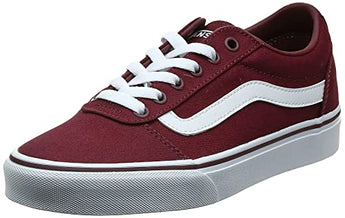 Vans Women's Ward Sneaker, Red ((Canvas) Burgundy Olq), 6