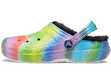 Crocs Classic Tie Dye Lined Clogs | Kids' Slippers, White/Multi, 12 US Unisex Little
