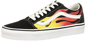 Vans Old Skool¿ (Flame) Black/Black/True White Men's 7.5, Women's 9 Medium