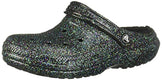 Crocs unisex adult Men's and Women's Classic Lined | Fuzzy Slippers Clog, Starry Skies Glitter, 10 Women 8 Men US