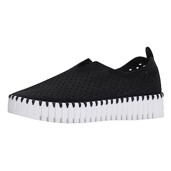 ILSE JACOBSEN HORNBÆK Women’s Tulip 3373|Platform| Slip-On | Low Top| Black | 11 M US