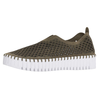 ILSE JACOBSEN HORNBÆK Women’s Tulip 3373|Platform| Slip-On | Low Top| Deep Olive | 11 M US
