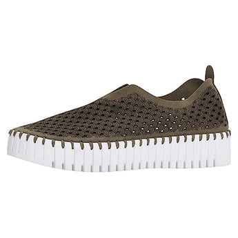 ILSE JACOBSEN HORNBÆK Women’s Tulip 3373| Platform| Slip-On | Low Top| Deep Olive | 7 M US