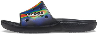 Crocs Unisex Classic Tie Dye Slides Sandal, Black/Navy, Numeric_13 US Women