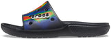 Crocs Unisex Classic Tie Dye Slides Sandal, Black/Navy, Numeric_11 US Women