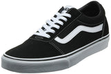 Vans Women's WM Ward Sneaker, Suede Canvas Black White, 6