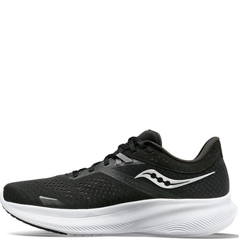 Saucony Women's Ride 16 Sneaker, Black/White, 10