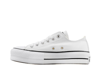 Converse Women's Chuck Taylor All Star Lift Sneakers, White/Black/White, 8 Medium US