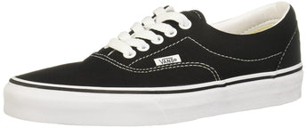 VANS 0EWZBLK Unisex Era Canvas Skate Shoes, Black, 9.5 Women / 8 Men