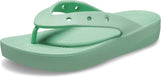 Crocs Women's Classic Flip Flops, Platform Sandals, Jade Stone, Numeric_6