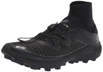 Salomon unisex adult S/Lab Cross Endurance Running, Black/White/Black, 12.5 Women Men US